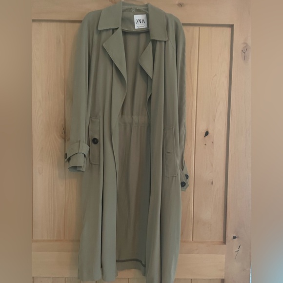 Zara Women's Green Trench Coat - Picture 1 of 5